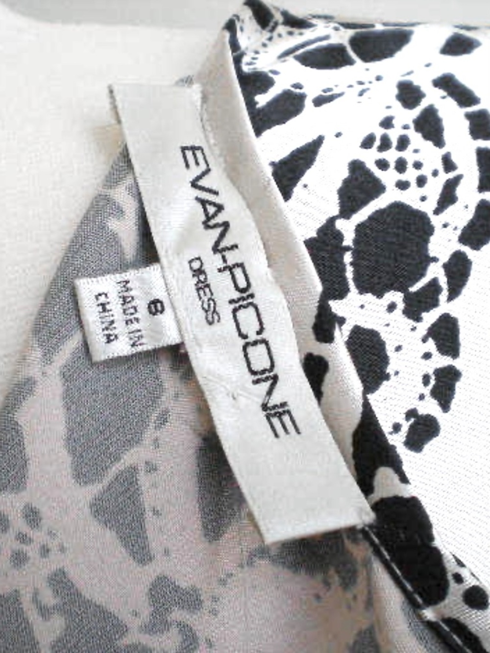 $140 EVAN PICONE champagne ivory satin black lace cocktail evening dress 6 NWT - Picture 8 of 8
